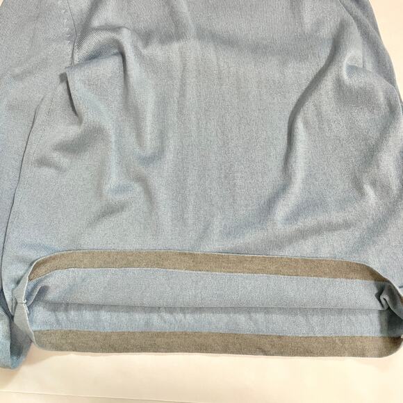 VTG Banana Republic Mens Silk Cashmere Blend Sweater M Blue V-Neck Preppy - Picture 11 of 12